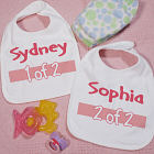 1 of 2 Twin Personalized Baby Bib